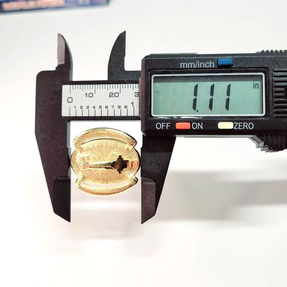 Trifari Blue Swirl Cabochon Clip On Earrings Gold tone trifarium 70s 80s Saltz? - Picture 9 of 9